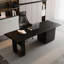 Bureau rectangulaire noir massif + bois manufacturé + acrylique avec 2 tiroirs-2048177616-2048177618