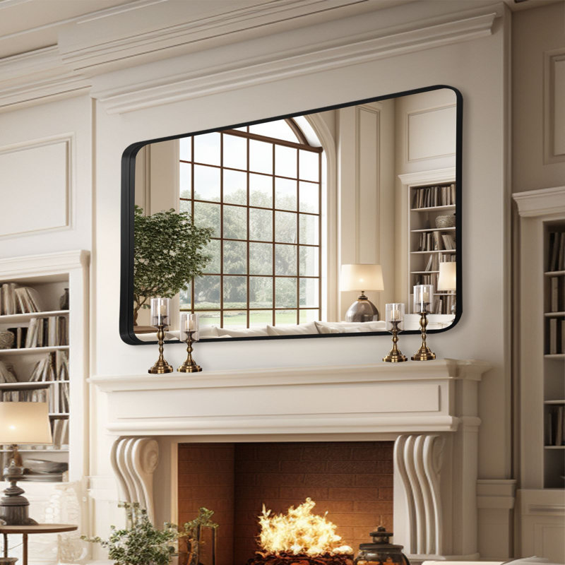 Rectangle Mirror, 161cm H x 52cm W, Black