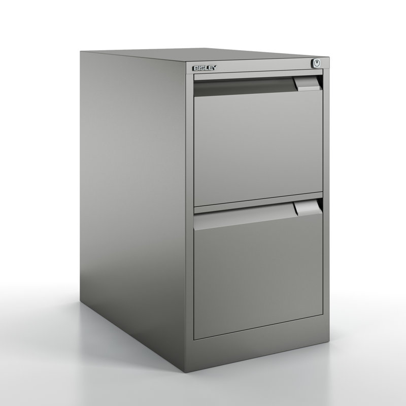 41.3 cm W 2 -Drawer Filing Cabinet, Silver