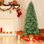 Arbre de Noël avec pointes et lumières à DEL blanc chaud, branches mixtes en PVC + PE, structure à charnières pour une installation facile-1678197963