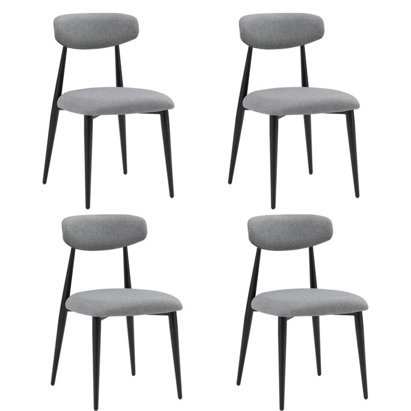 Chaise rembourrée Estefanita, Gris, Ensemble de 4