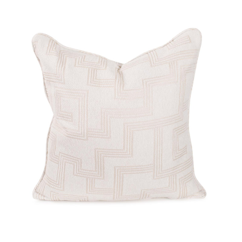 Coussin intérieur / extérieur Syros Fog, H 24 po x l 24 po, Naturel, Carré