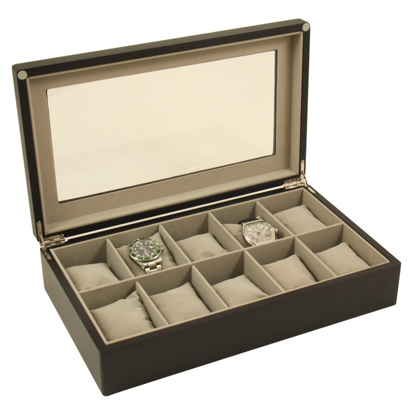 Wood Watch Box +, Matte Black
