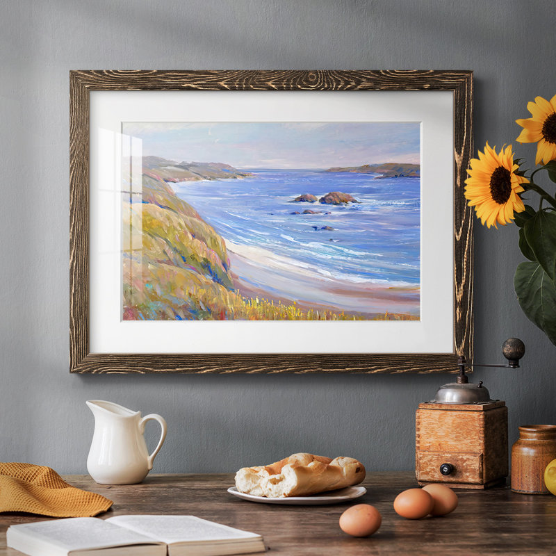 " Along The Coast I ", Walnut, 22" H x 32" W x 1.5" D