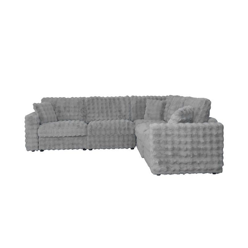 Canapé modulaire 6 pièces Cisneros, Silver Grey Fabric