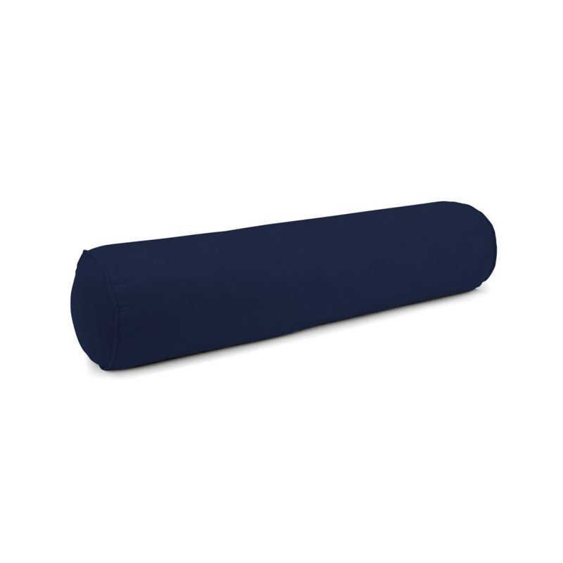 Velvet Bolster Pillow Cover & Insert, Navy, 8" x 24"