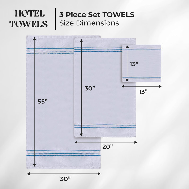 Hotel Turkish Cotton 3-Piece Towel Set, Ultra-Plush & Luxury Weight, Tea Rose