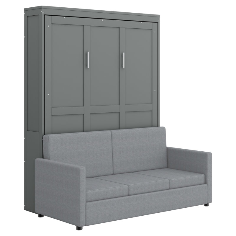 Lit escamotable mural Murphy avec coussin, Gris