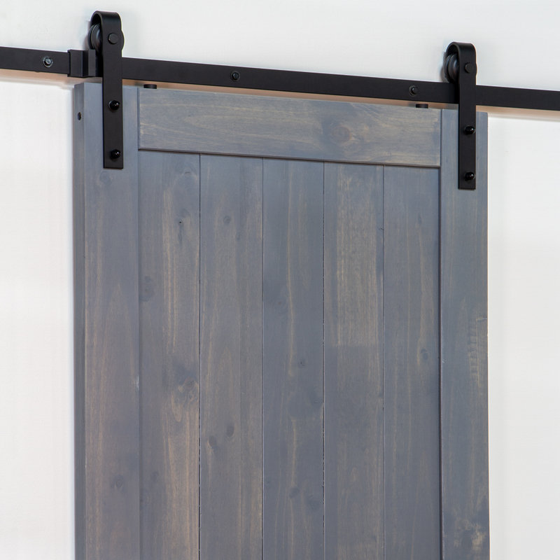 Heavy-Duty Black Iron Sliding Barn Door Track Kit