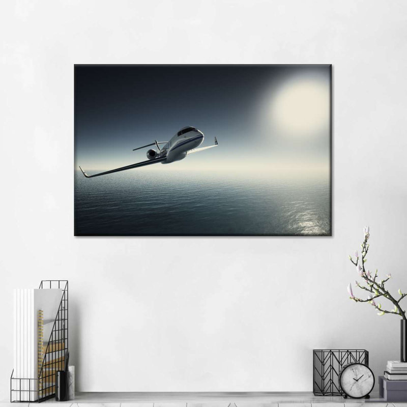Private Jet Canvas Print, 24" H x 36" W x 1.25" D