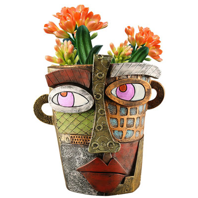 Abstract Face Planters Pots Head,Unique Head Planter For Indoor Plants,Funny Face Flower Pot,Colorful Plant Pots For Outdoor Garden Decor And Home Art Decoration(Classic)
