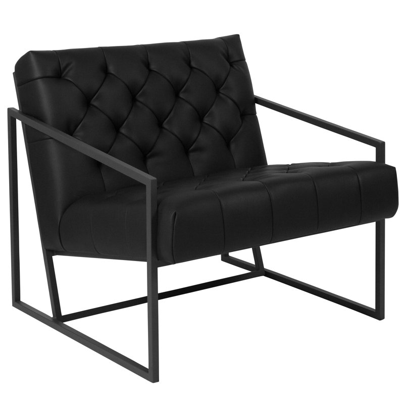Chaise longue capitonnée Hercules Madison, Noir