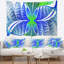 Tapisserie de texture en verre fractal bleu vert abstrait-28498002