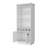 Spacious White Bar Cabinet For Supplies Storage - 3 Shelves, 5 Bottle , Glassware Stand With Organized Interior Design Shelf-251641944