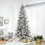 Arbre de Noël artificiel enneigé 9 pieds avec 616 branches de cèdre réalistes, ouverture automatique, décoration de Noël