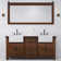 Paisley 72 In. Double Sink Carrara White Marble Countertop Vanity In Rustic Sienna With Mirror