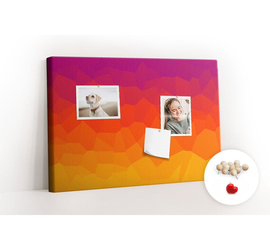 Wall Mounted cork board with print decorative wall pin board for wall for office bulletin board ideas Sunset abstract