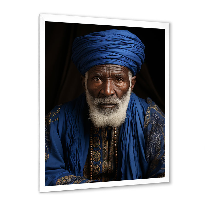Portrait arabe berbère dans l'atlas I, H 40 po x l 30 po x P 1,5 po, Cadre simple blanc