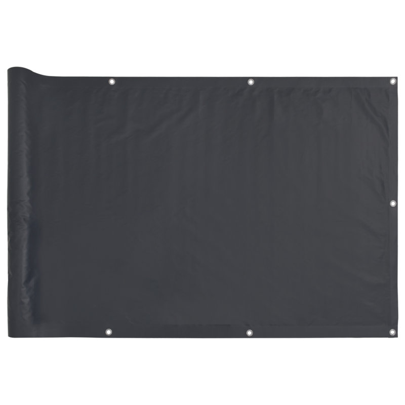 Celino Fabric Balcony Privacy Screen, 400cm W x 75cm D, Anthracite