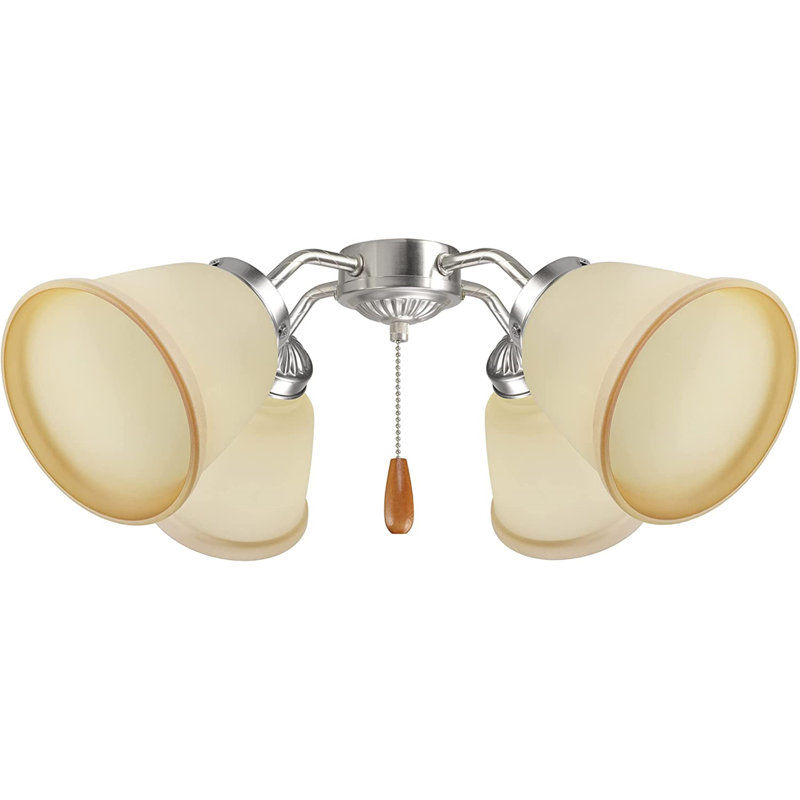 Abat-jour de ventilateur de plafond cloche en verre H 5 po x l 4,13 po (à visser), H 5 po x l 4,13 po x P 4,13 po, Ambre