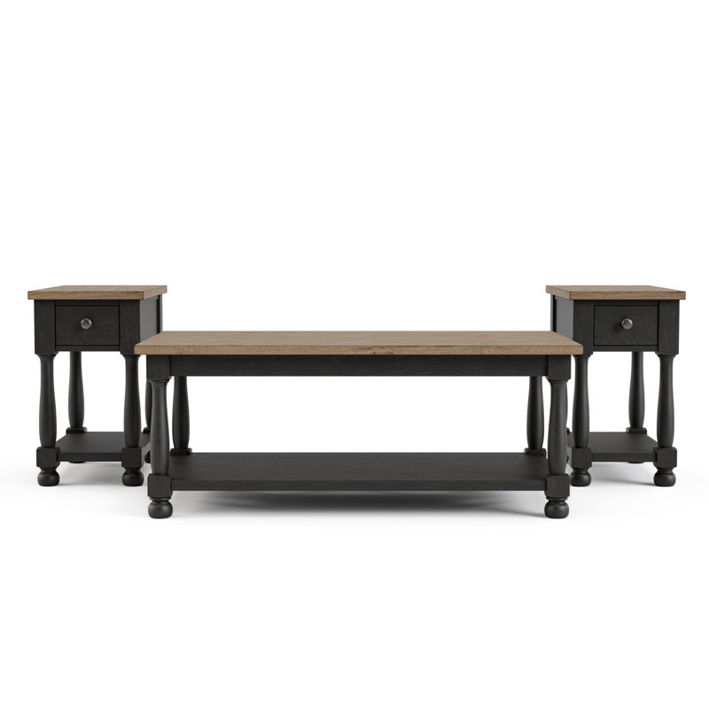 Ensemble de tables basses Acadian, 3 pièces: table basse, 2 tables de bout, 14''