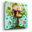 Art mural en verre acrylique 12 po x 12 po «Treehouse For The Birds» par Carrie Sharp