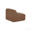 Fauteuil d'appoint monobloc - Fauteuil modulable, housse en polyester, mousse haute densité garnie de duvet, couleur moka