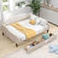Tufted Wingback Silhouette Upholstered Full Size Daybed With Two Integrated Storage Drawers, Warm Beige