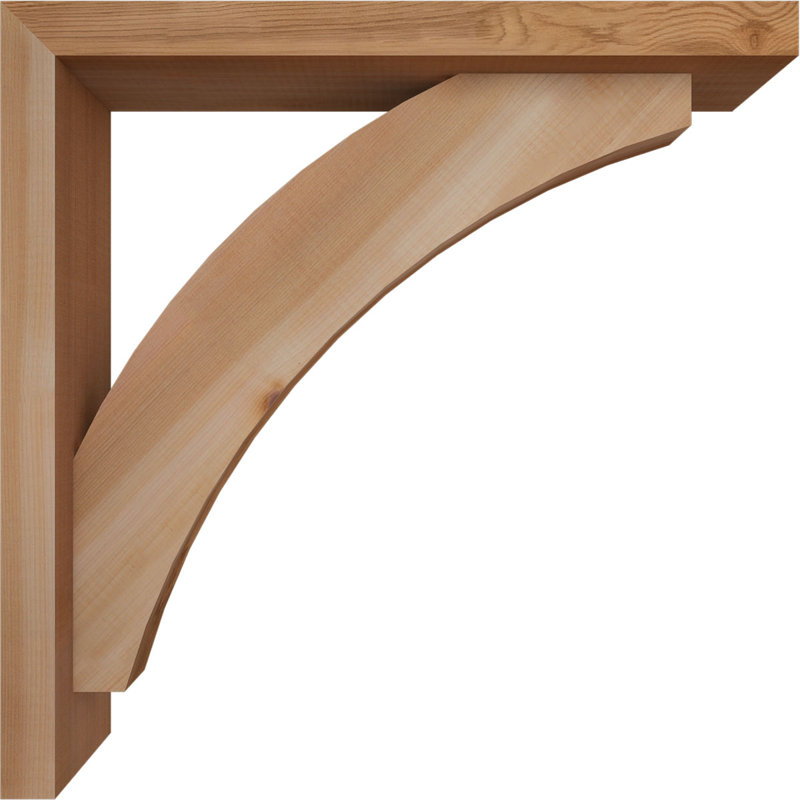 Thorton Block Bracket with Offset Brace, 22 x 22, 3 1/2"W Western Red Cedar (Smooth)