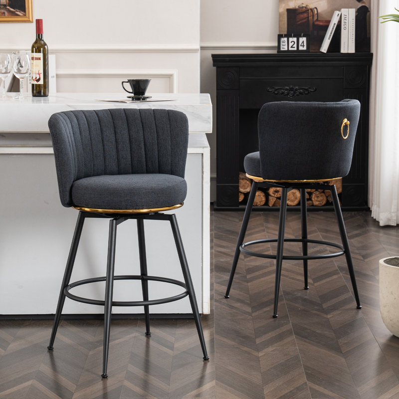Tabouret de comptoir Allecia 1, Gris foncé
