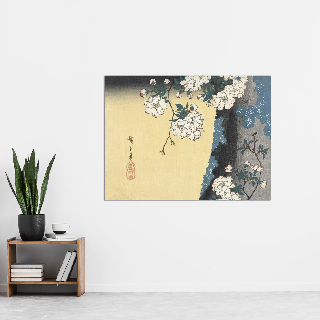 Mossy Trunk And Cherry Blossoms by Hiroshige - No Frame Painting