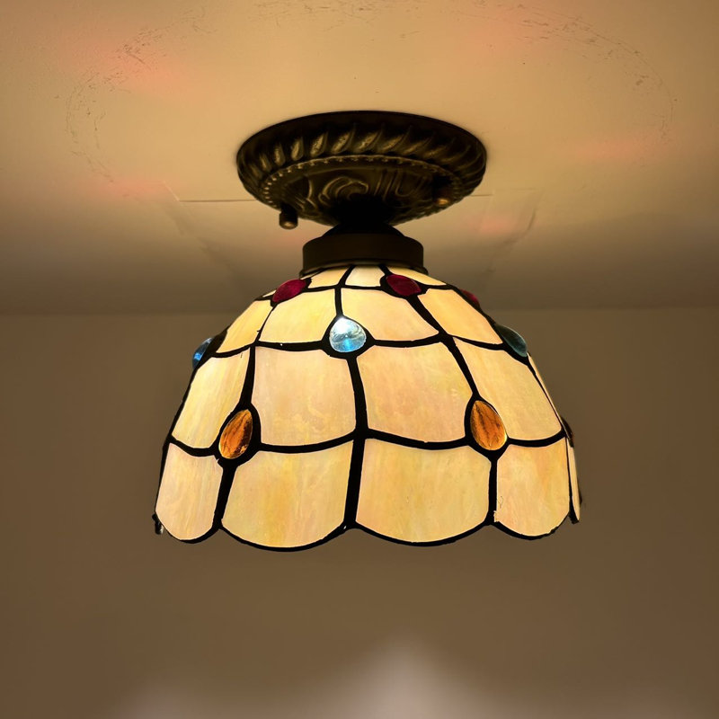 Ventilateur de plafond en forme de bol en bronze à 1 lumière 8 po