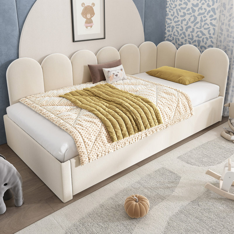 Lit de jour simple rembourré avec lit escamotable, canapé-lit peu encombrant pour les petites pièces et les invités, polyvalent et confortable