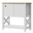 Farmhouse Console Table with Power Outlet, Entryway  Table with Storage Cabinet & Shelf,  Coffee Bar for Hallway, Kitchen, Living Room, White