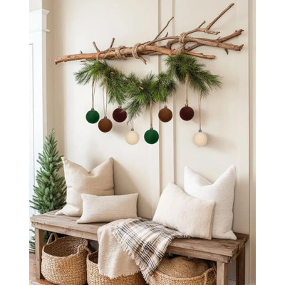 Ensemble de 30 boules de Noël en velours, boules incassables de 2,36 po pour décorations d'arbre de Noël