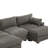 5 - Piece Upholstered Light Gray Faux Rabbit Fur Flannel Reversible Modular Sofa Living Room Sectional Couch with Ottoman-850720675-850720673