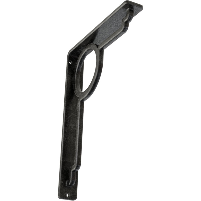 Support en fer forgé Maria, Argent antique, H 10 po x l 1,5 po x P 7,5 po