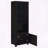 Black 3-Shelf Media Tower with Cabinet