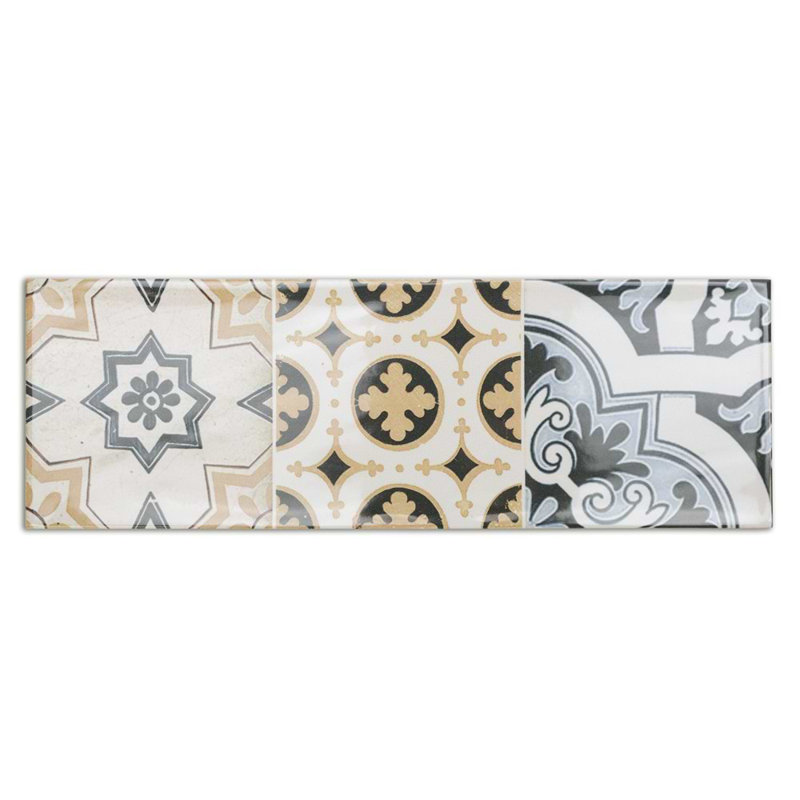 Santa Monica 4X12 Ceramic Wall Tile, Warm Deco