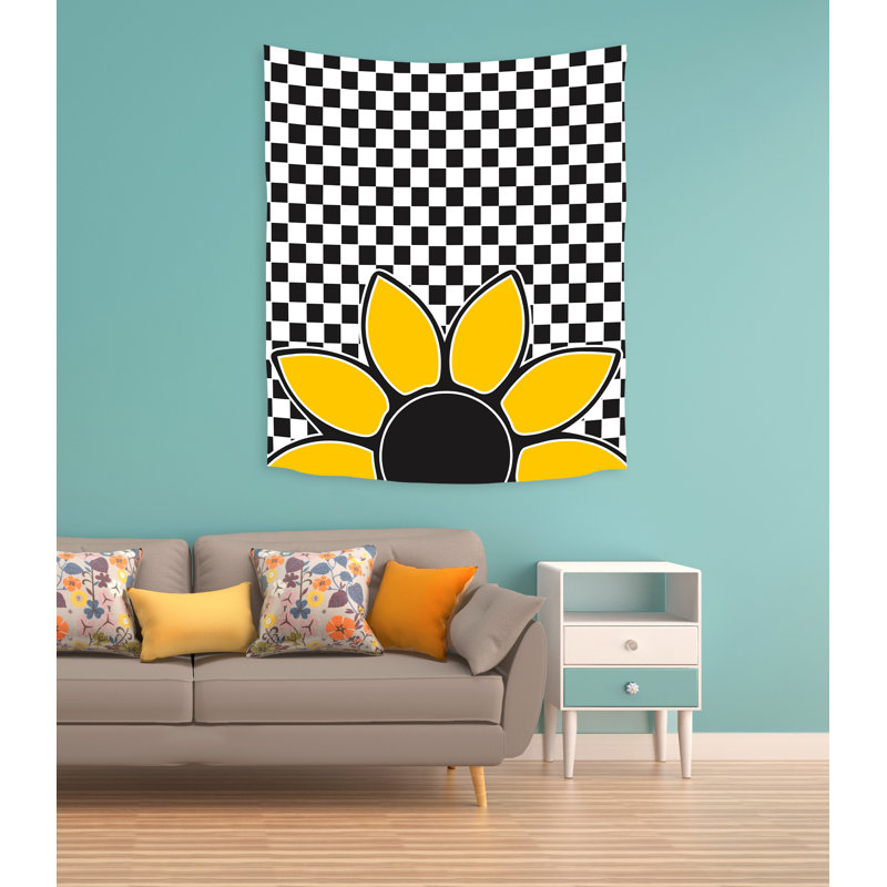 Tapisserie en polyester tournesol, H 51 po x l 60 po x 0,25 po