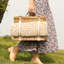 Ensemble de panier de pique-nique Willow pour 2 personnes avec grand sac isotherme et couverture de pique-nique imperméable, panier à pique-nique en osier pour le camping, extérieur, beige