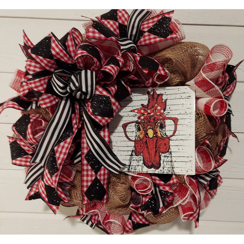 Couronne de poulet avec bandana et verres 22 "Deco