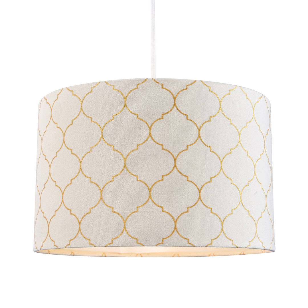 Modern Soft Brushable Velvet Lamp Shade With Gold Foil Decor By Rosdorf Park