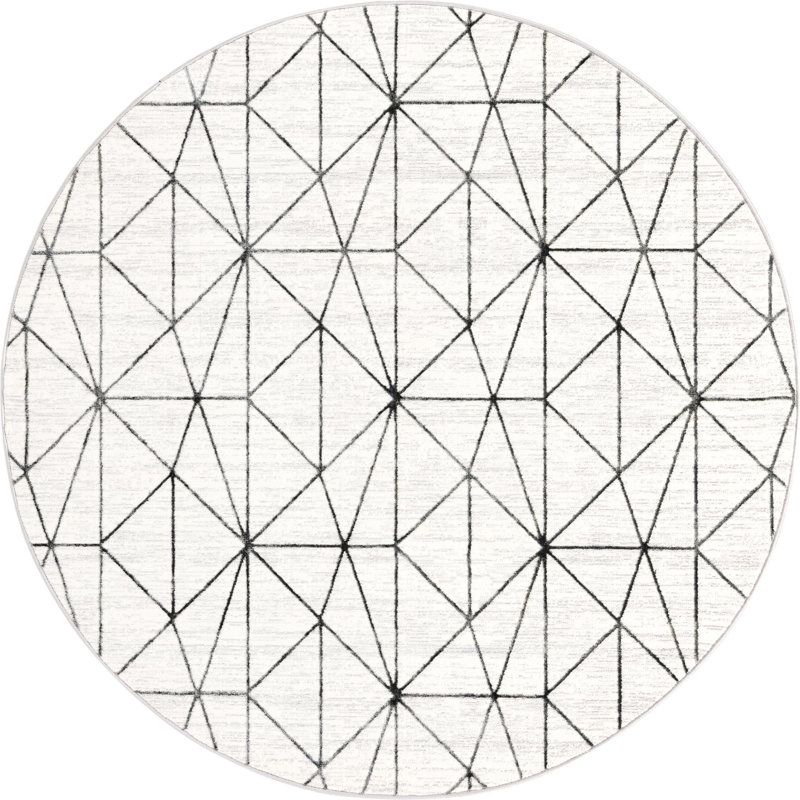 Eshin Abstract Indoor Rug, Round 7'