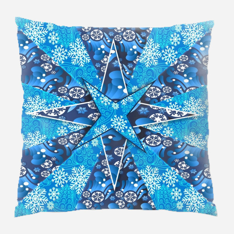 Christmas Floral Microsuede Reversible Throw Pillow