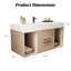 Meuble-lavabo mural 39,4 po avec lavabo en céramique, meuble de rangement mural moderne avec 2 tiroirs et 2 espaces ouverts-425632331-428595784