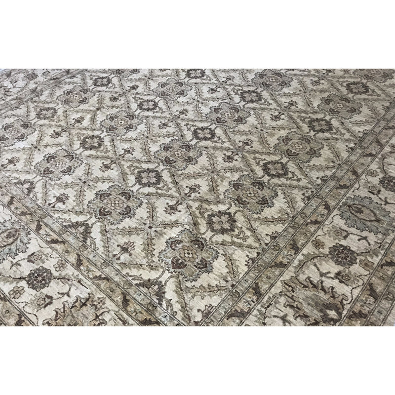 Hand-Knotted High-Quality Beige Area Rug