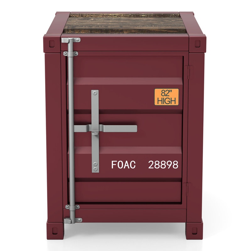 Table de bout avec rangement Everard, Rouge