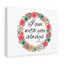 With You Always Pink Flower Matthew 28:20 1 Piece Wrapped Canvas Wall Art-1928561833
