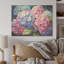 «Hortensia rose et mauve coucher de soleil I», art mural bois d'hortensia sur bois de pin naturel-838734749